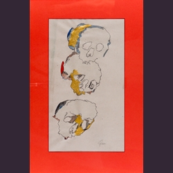 Gerd Mario Grill, Dreifaltigkeit, 70cm x 50cm, Acryl und Graphit auf Papier, gerahmt